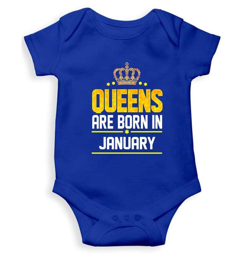 Queens Are Born In January Rompers for Baby Girl- FunkyTradition FunkyTradition