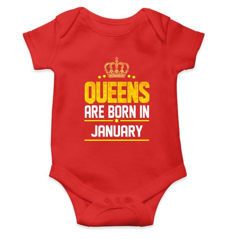 Queens Are Born In January Rompers for Baby Girl- FunkyTradition FunkyTradition