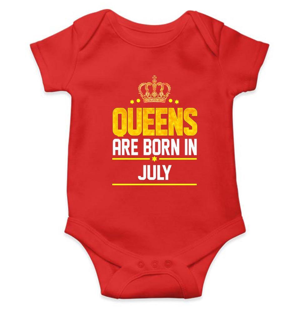 Queens Are Born In July Rompers for Baby Girl- FunkyTradition FunkyTradition