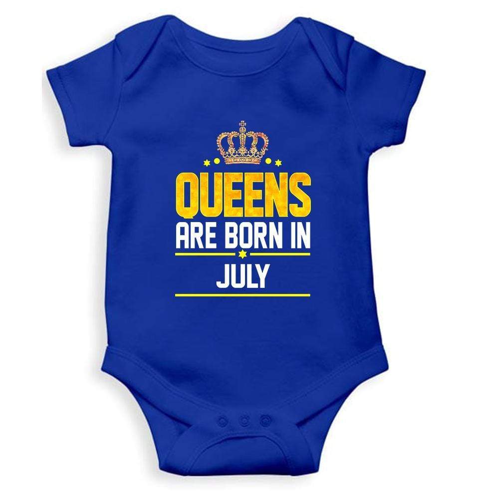 Queens Are Born In July Rompers for Baby Girl- FunkyTradition FunkyTradition