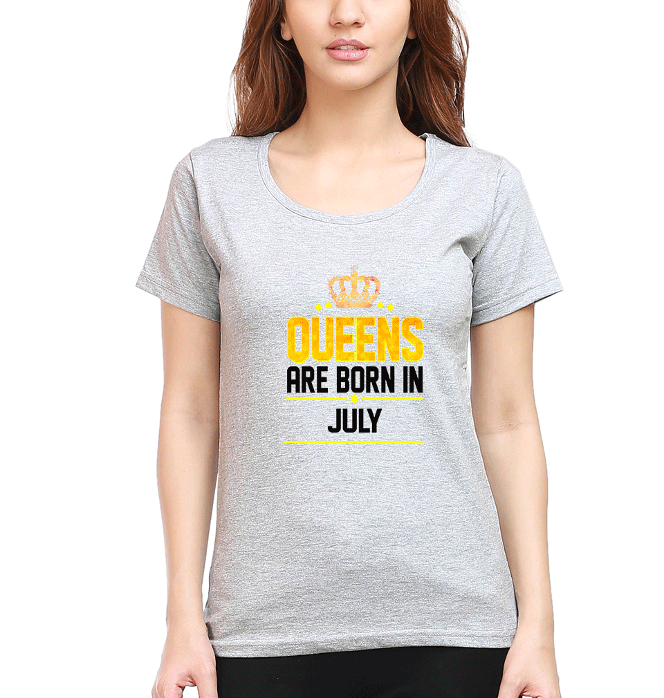 Queens Are Born In July Womens Half Sleeves T-Shirts-FunkyTradition Half Sleeves T-Shirt FunkyTradition