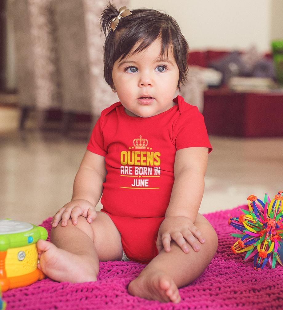 Queens Are Born In June Rompers for Baby Girl- FunkyTradition FunkyTradition