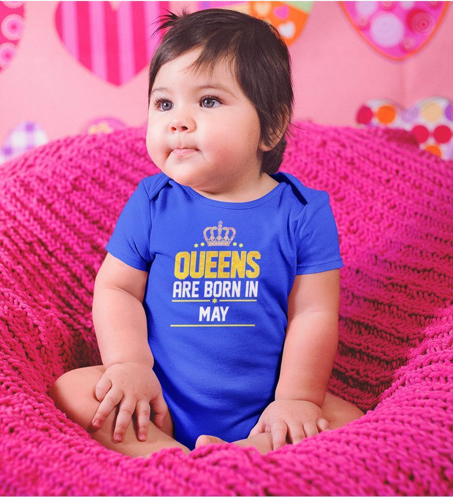 Queens Are Born In May Rompers for Baby Girl- FunkyTradition FunkyTradition
