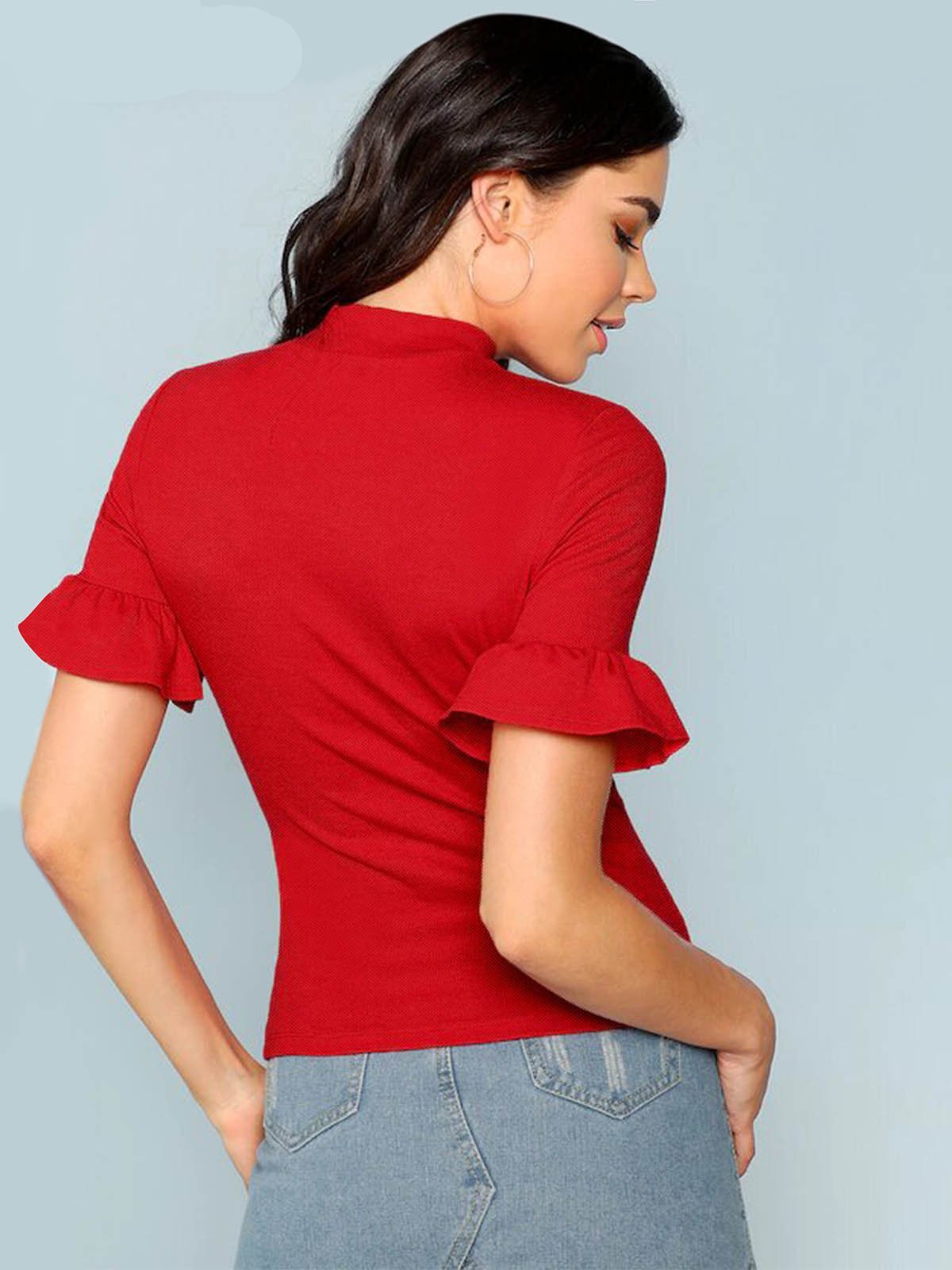 Regular Fit Fancy Sleeve T-Shirt Top for Girls and Women -FunkyTeesClub - Funky Tees Club