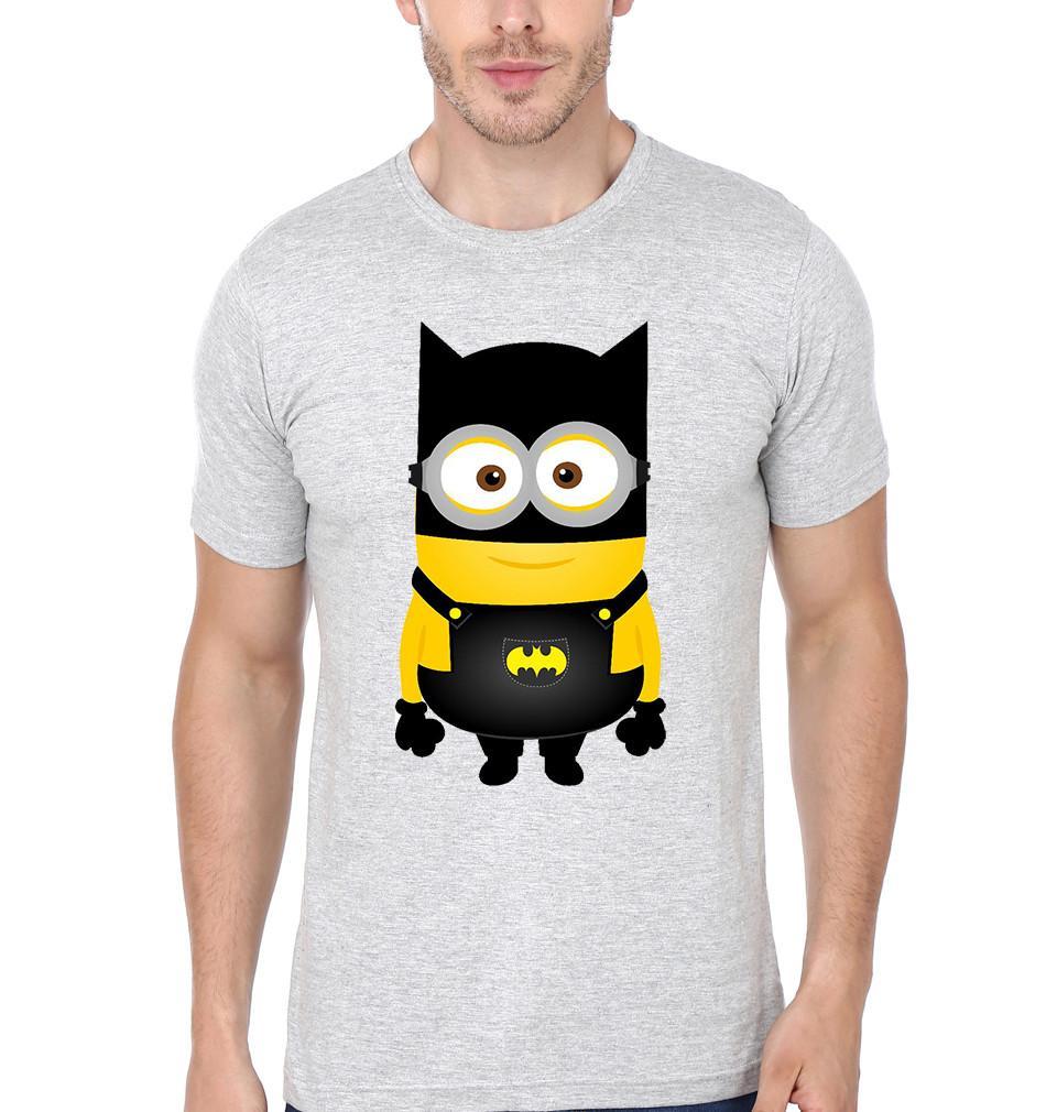 FunkyTradition White Round Neck Funny Batminion Half Sleeves T-Shirt