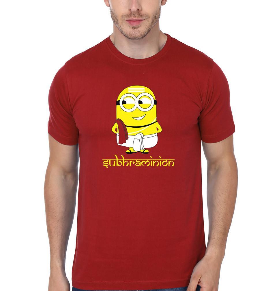 FunkyTradition Round Neck Red Subhraminion Half Sleeve T-Shirt