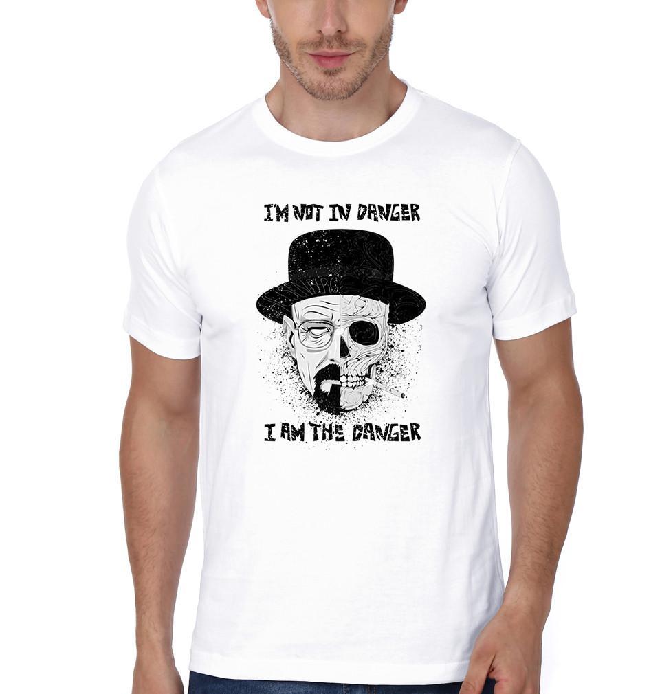 FunkyTradition White I Am Not In Danger I Am The Danger Half Sleeves T-Shirt