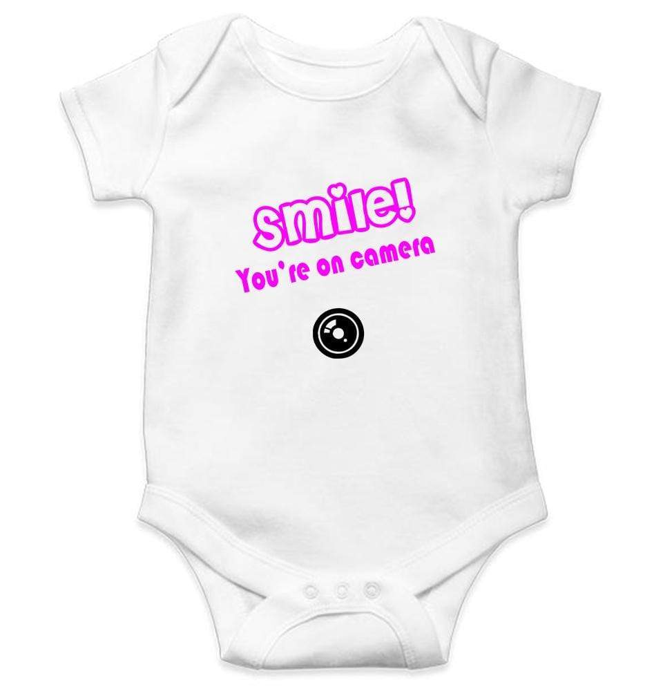 Smile you are on Camera Rompers for Baby Boy- FunkyTradition FunkyTradition