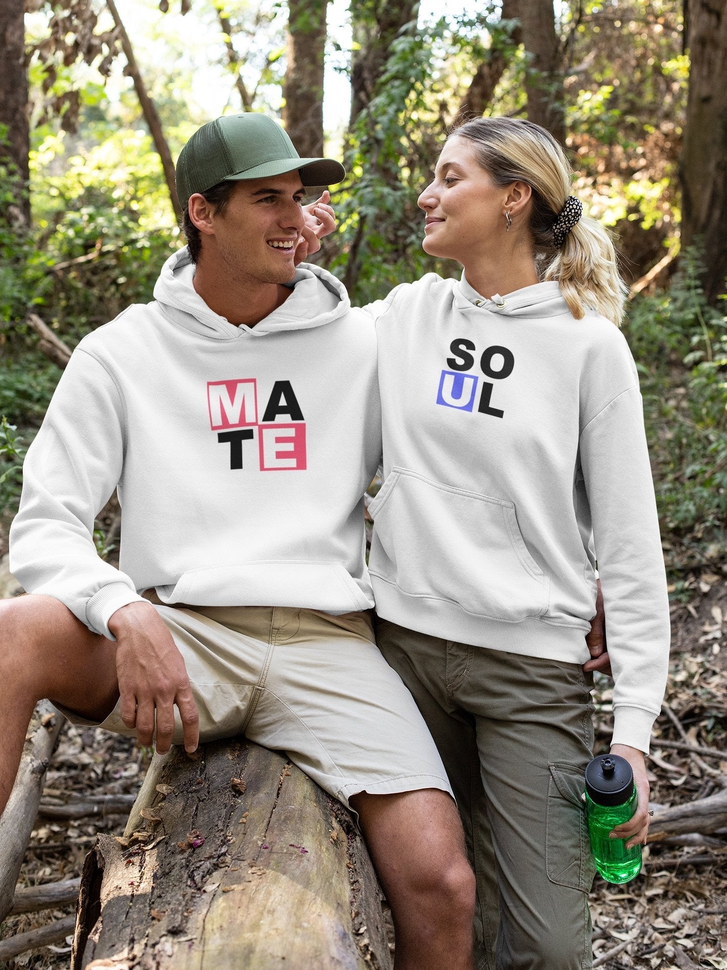 Soulmate Couple Hoodie-FunkyTeesClub - Funky Tees Club