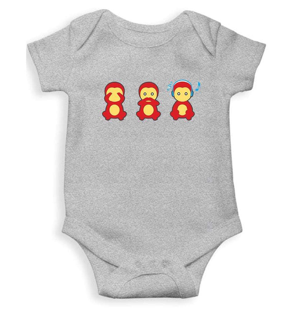 The Three wise monkeys Node Rompers for Baby Boy- FunkyTradition FunkyTradition