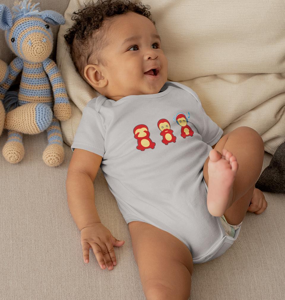 The Three wise monkeys Node Rompers for Baby Boy- FunkyTradition FunkyTradition