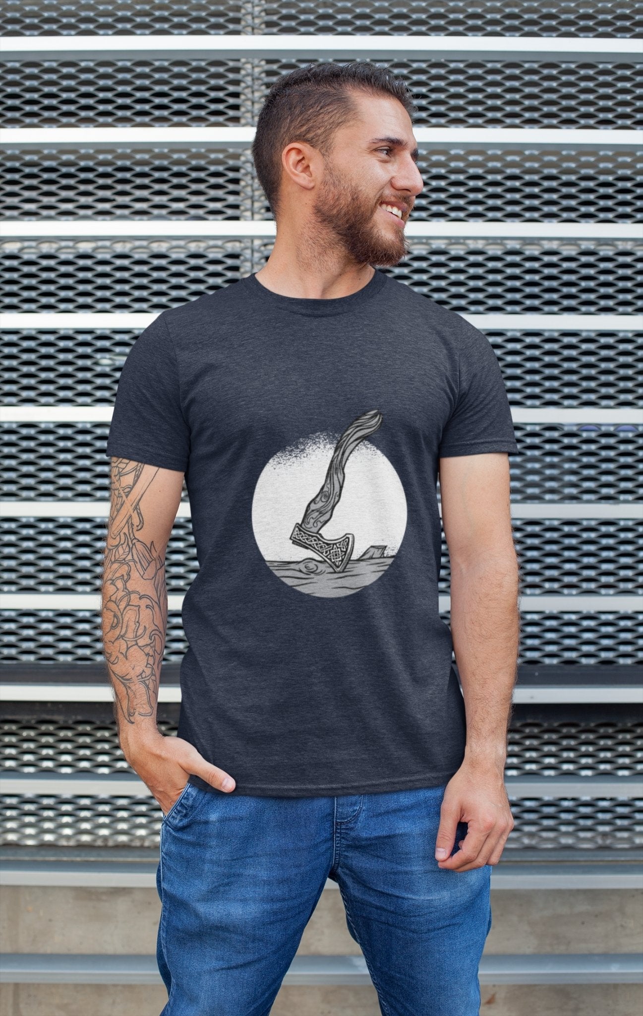 Viking Mens Half Sleeves T-shirt- FunkyTeesClub - Funky Tees Club