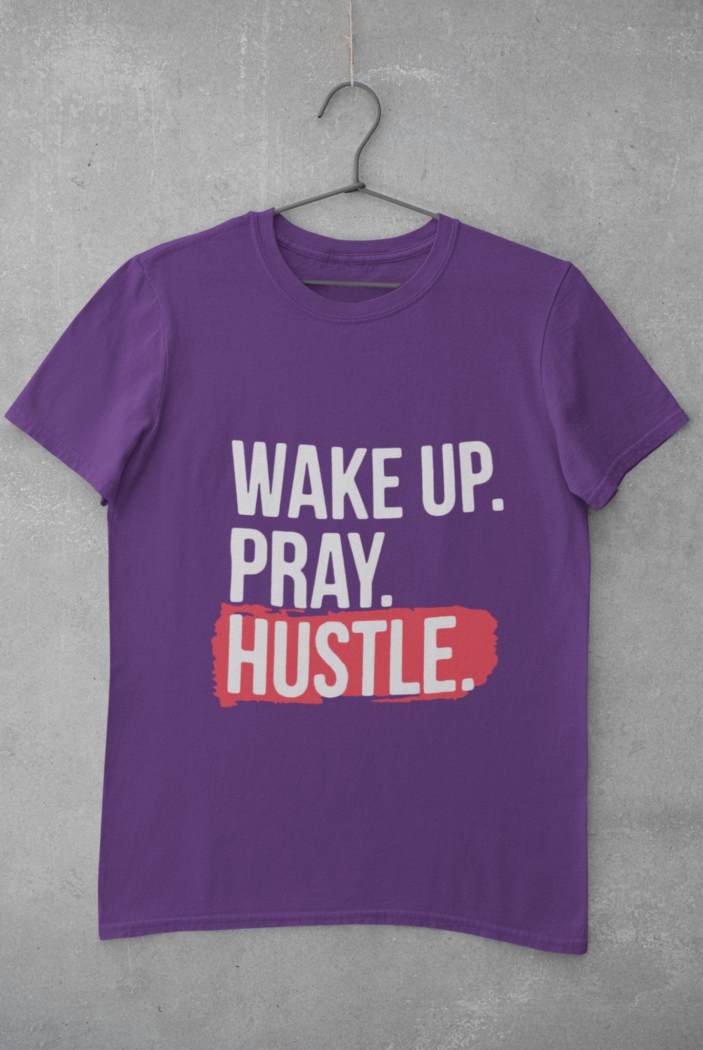Wake Pray Hustle Mens Half Sleeves T-shirt- FunkyTeesClub - Funky Tees Club