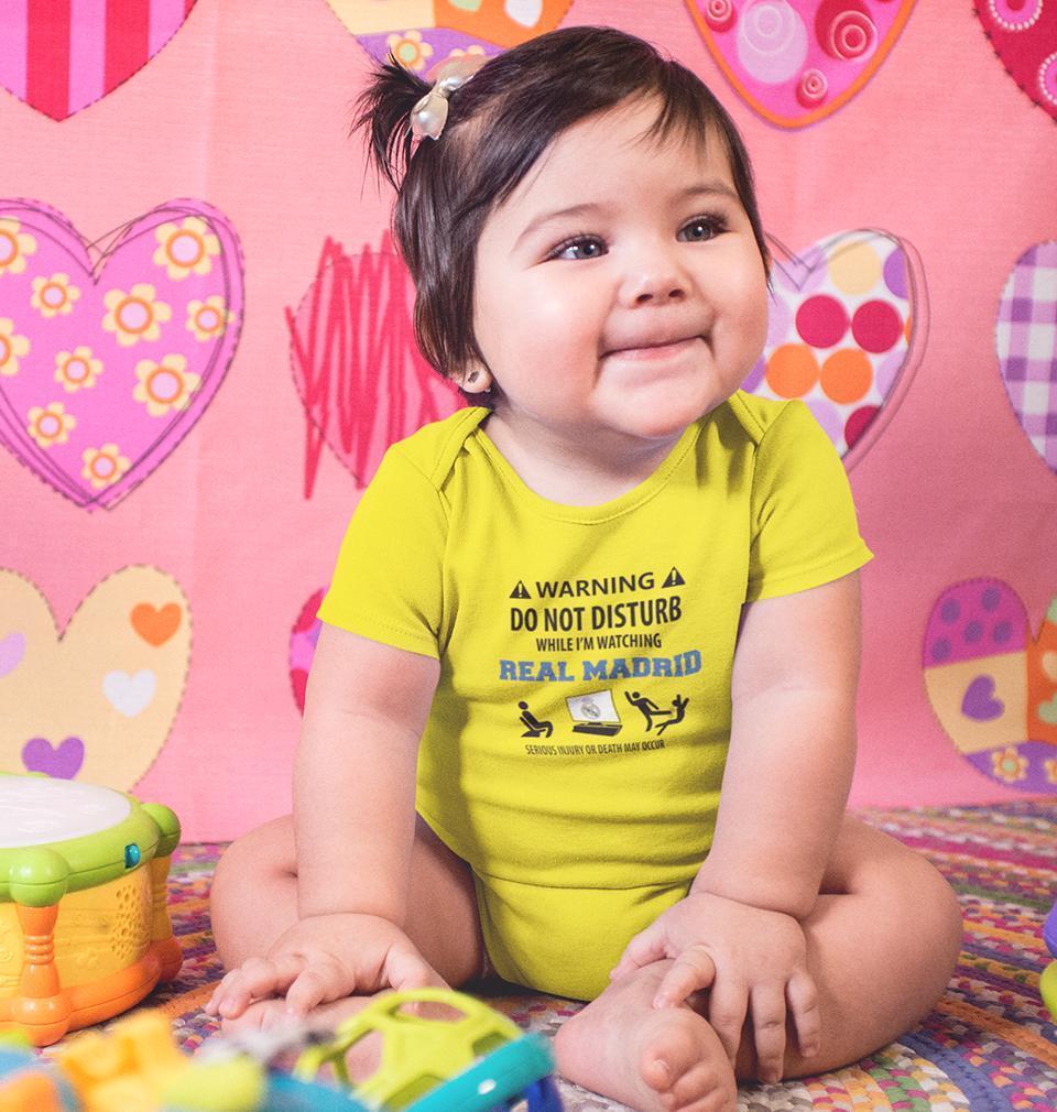 Warning Real Madrid Rompers for Baby Girl- FunkyTradition FunkyTradition