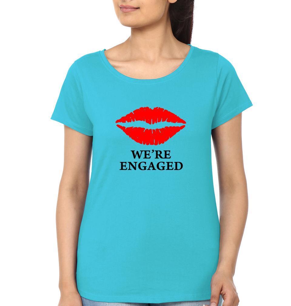 We're Engaged Couple Half Sleeves T-Shirts -FunkyTees - Funky Tees Club