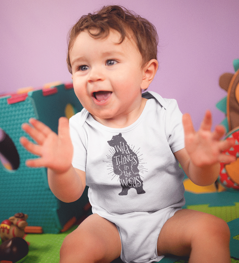 Wild things in the wood Bear Rompers for Baby Boy- FunkyTradition FunkyTradition