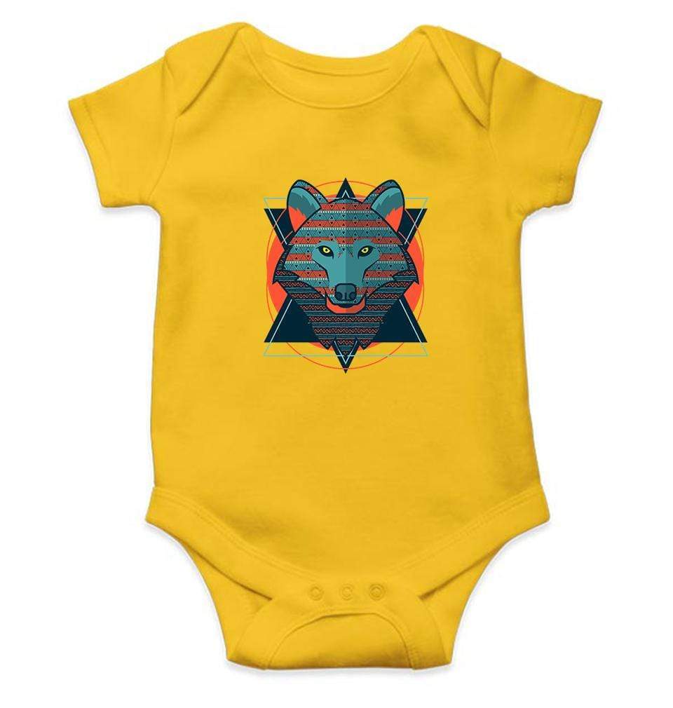 Wolf Abstract Rompers for Baby Girl- FunkyTradition FunkyTradition