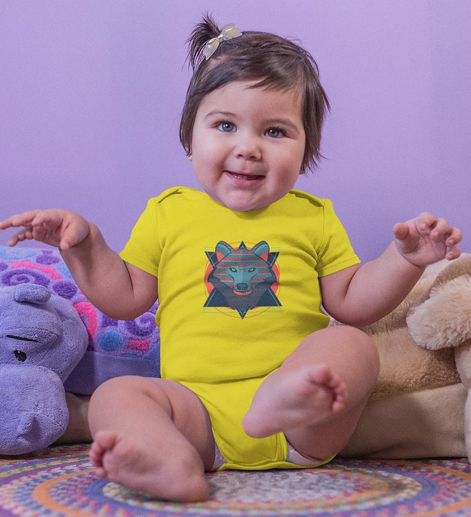 Wolf Abstract Rompers for Baby Girl- FunkyTradition FunkyTradition