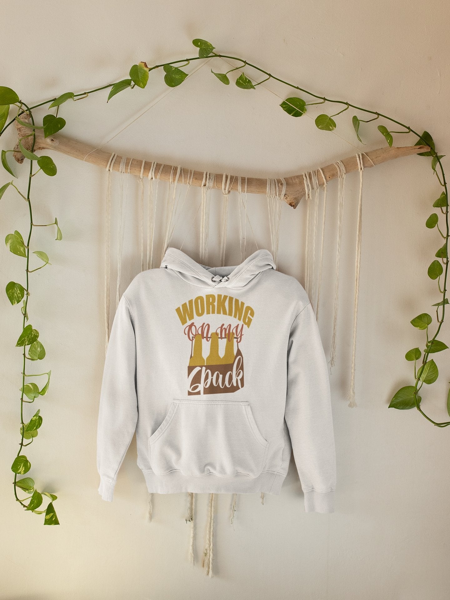 Working On My Six Pack Men Hoodies-FunkyTeesClub - Funky Tees Club