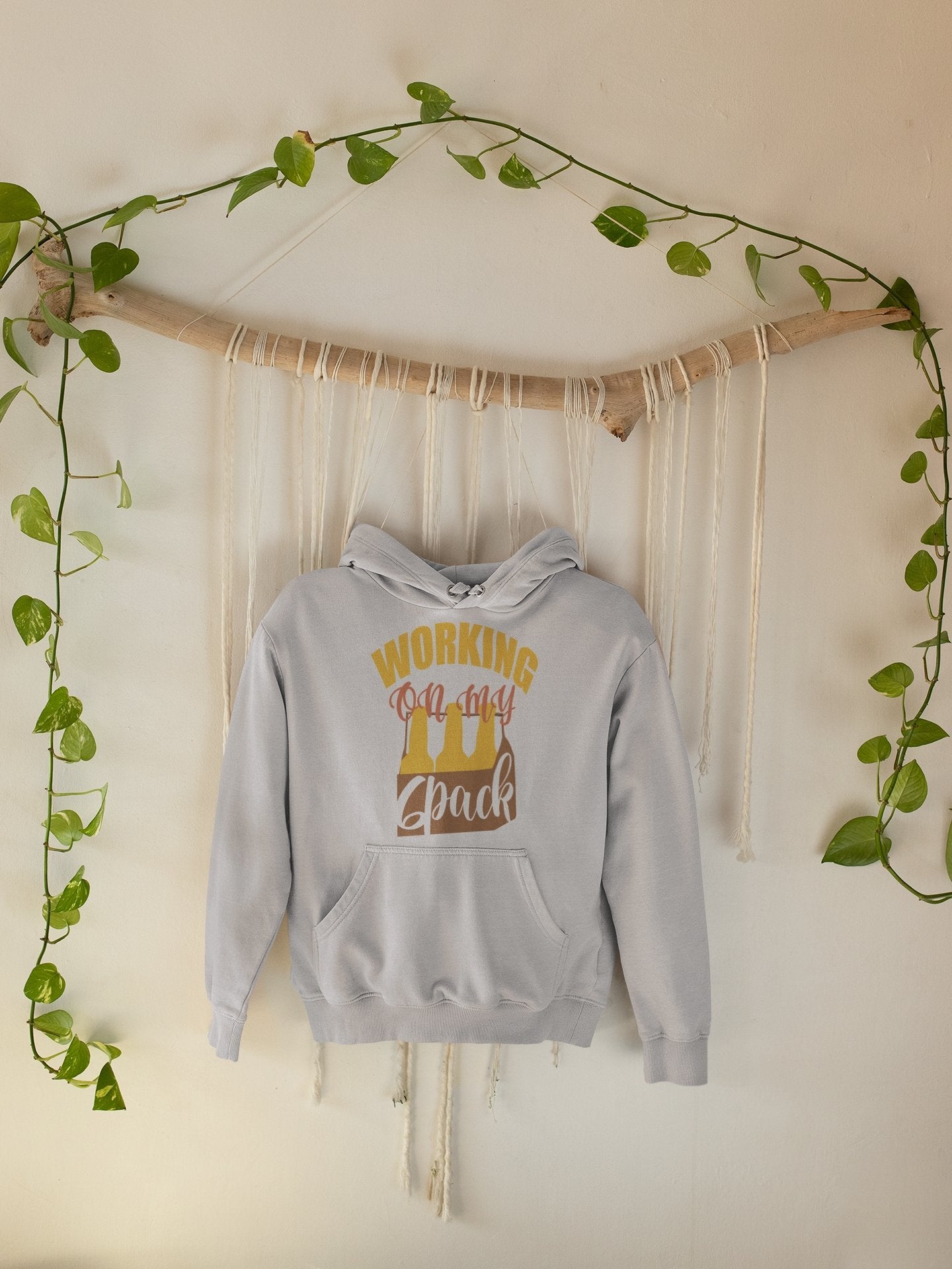 Working On My Six Pack Men Hoodies-FunkyTeesClub - Funky Tees Club