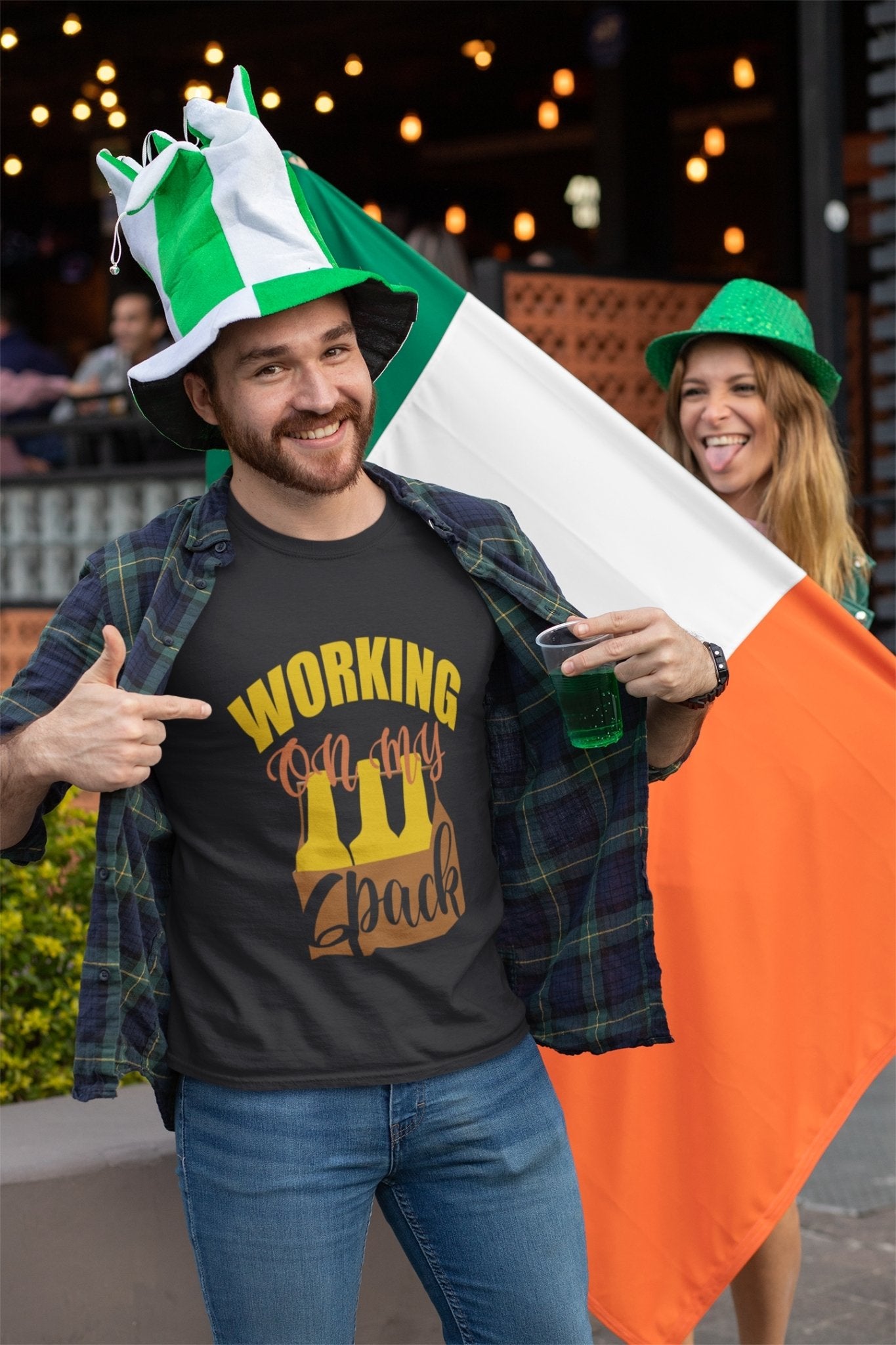 Working On My Six Pack Mens Half Sleeves T-shirt- FunkyTeesClub - Funky Tees Club