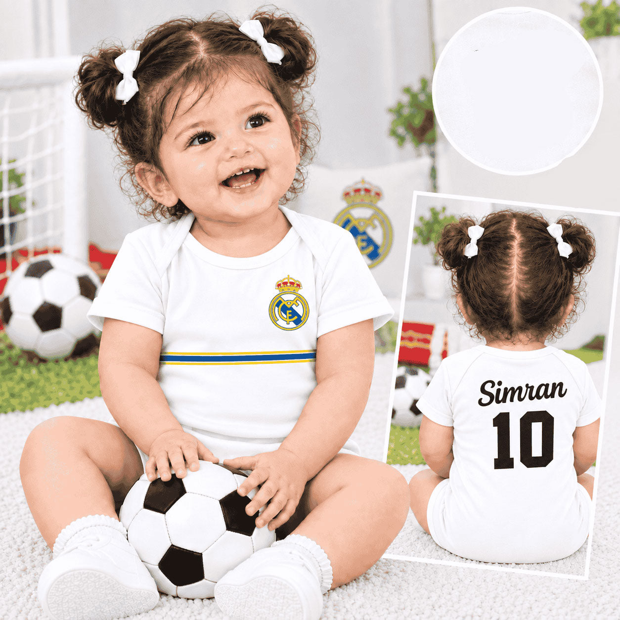 Custom Name and Number Real Madrid Football Girl Romper | FashionRazor