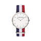 Silver-Blue-White-Red