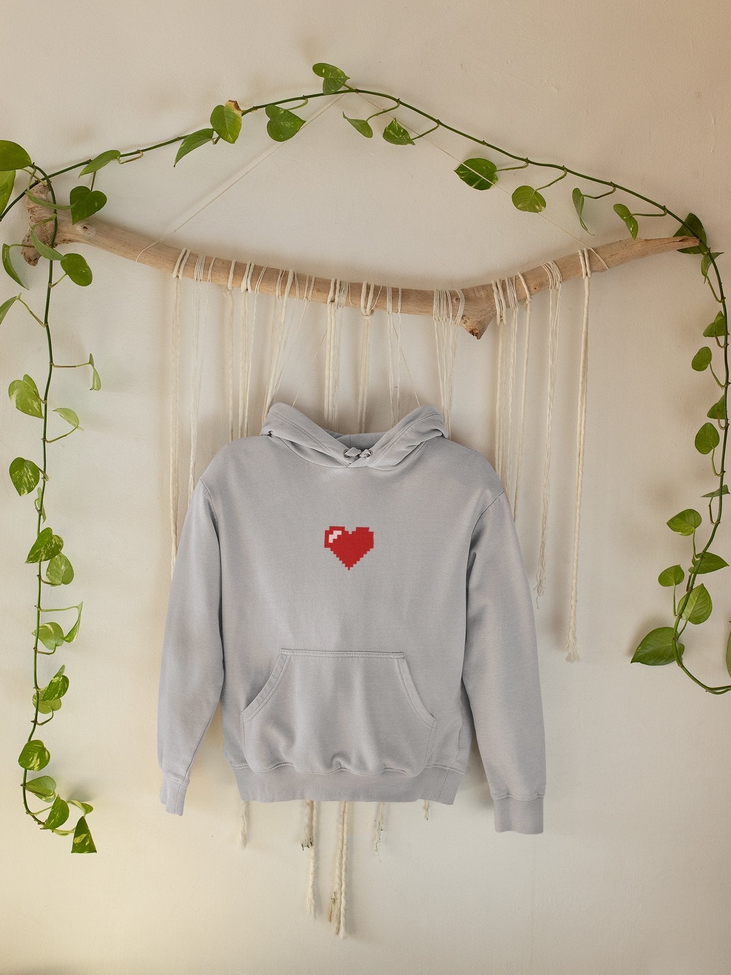 8 Bit Heart Hoodies for Women-FunkyTeesClub - Funky Tees Club