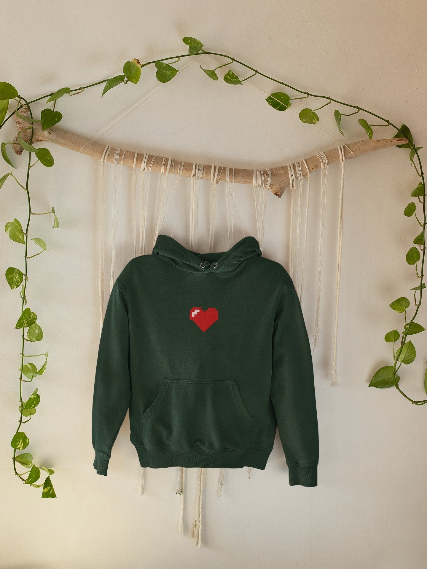 8 Bit Heart Hoodies for Women-FunkyTeesClub - Funky Tees Club