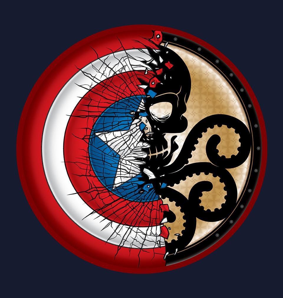 FunkyTradition Captain America And Hydra Half Sleeves T-Shirt