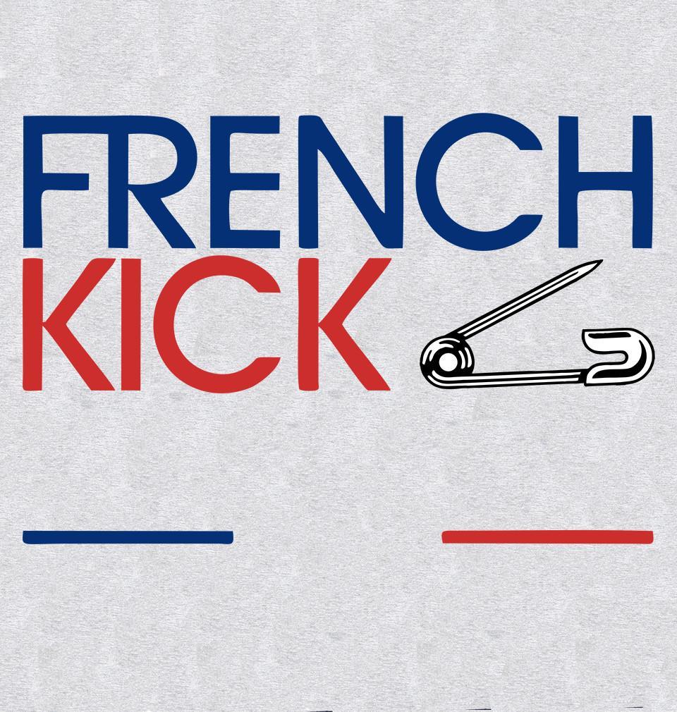 FunkyTradition Grey Round Neck French Kick Men Half Sleeves T-Shirt