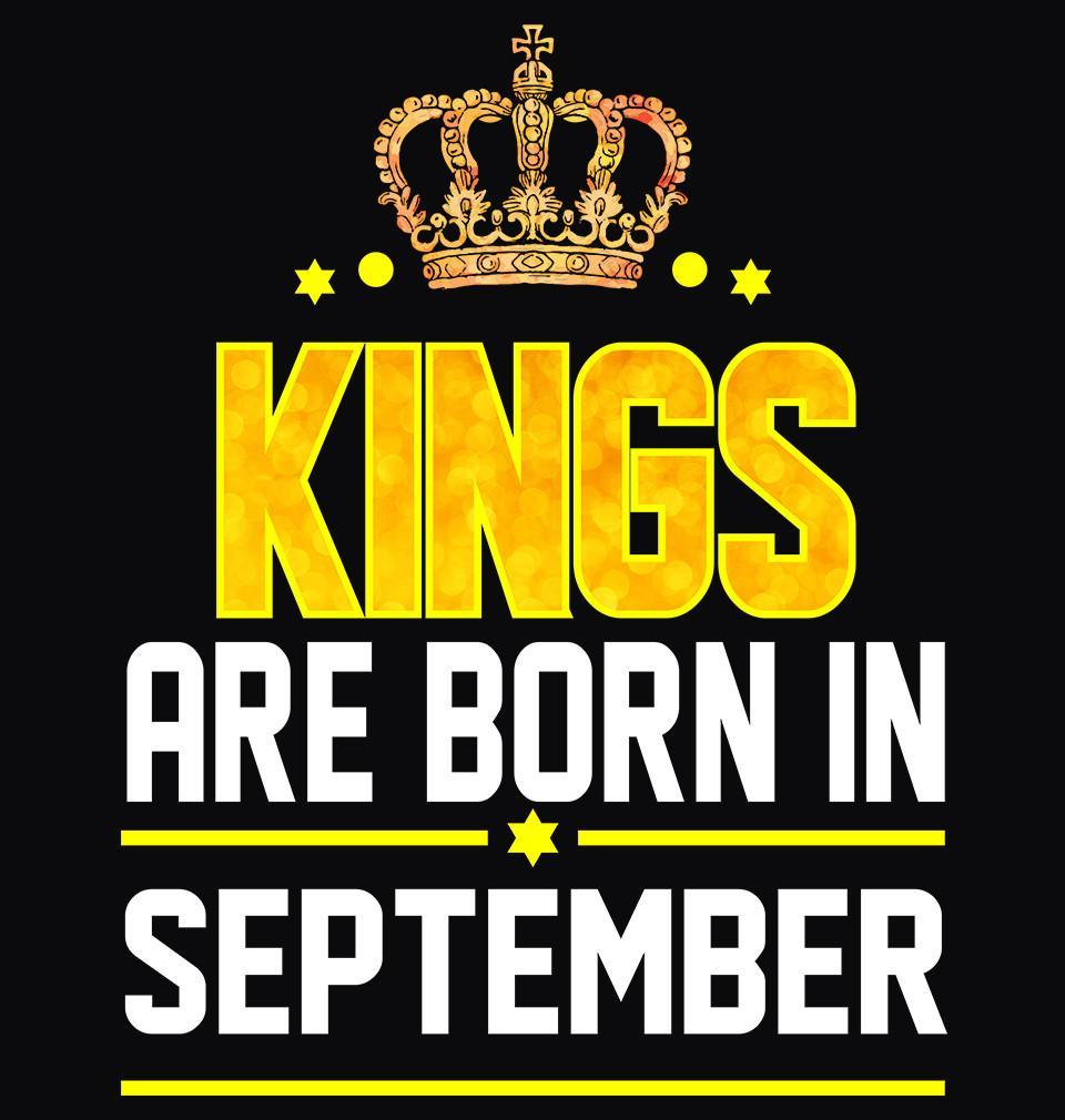 FunkyTradition Black Kings Are Born In September Half Sleeves T-Shirt