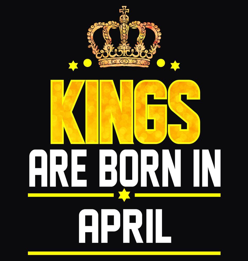 FunkyTradition Black Kings Are Born In April Half Sleeves T-Shirt