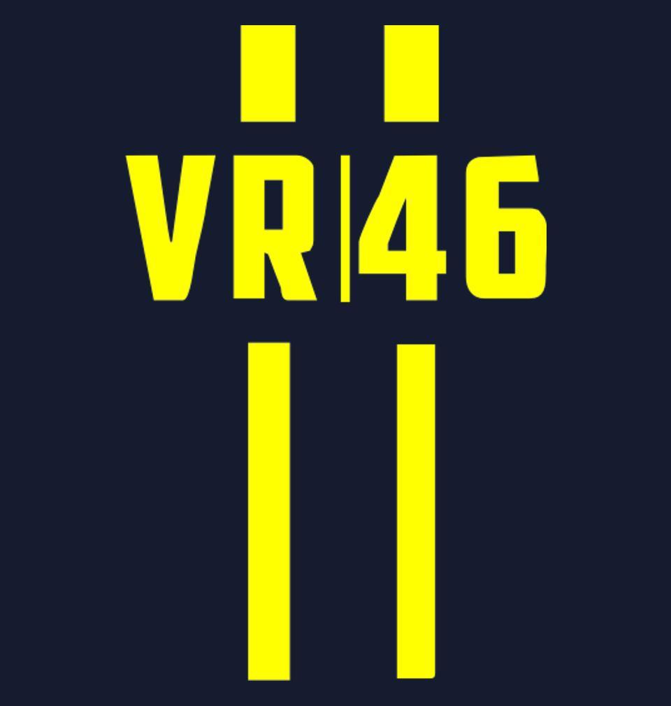 FunkyTradition Navy Blue Round Neck VR 46 Men Half Sleeves T-Shirt