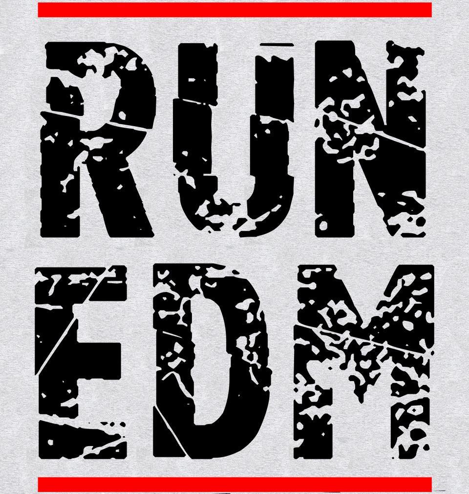 FunkyTradition Grey Round Neck Run Edm Men Half Sleeves T-Shirt