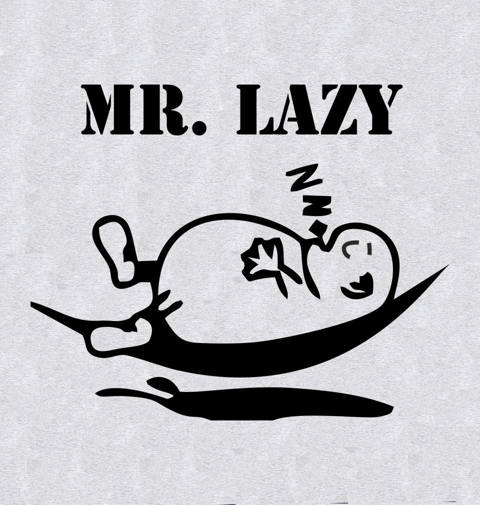 FunkyTradition Grey Round Neck Mr Lazy Half Sleeves T-Shirt