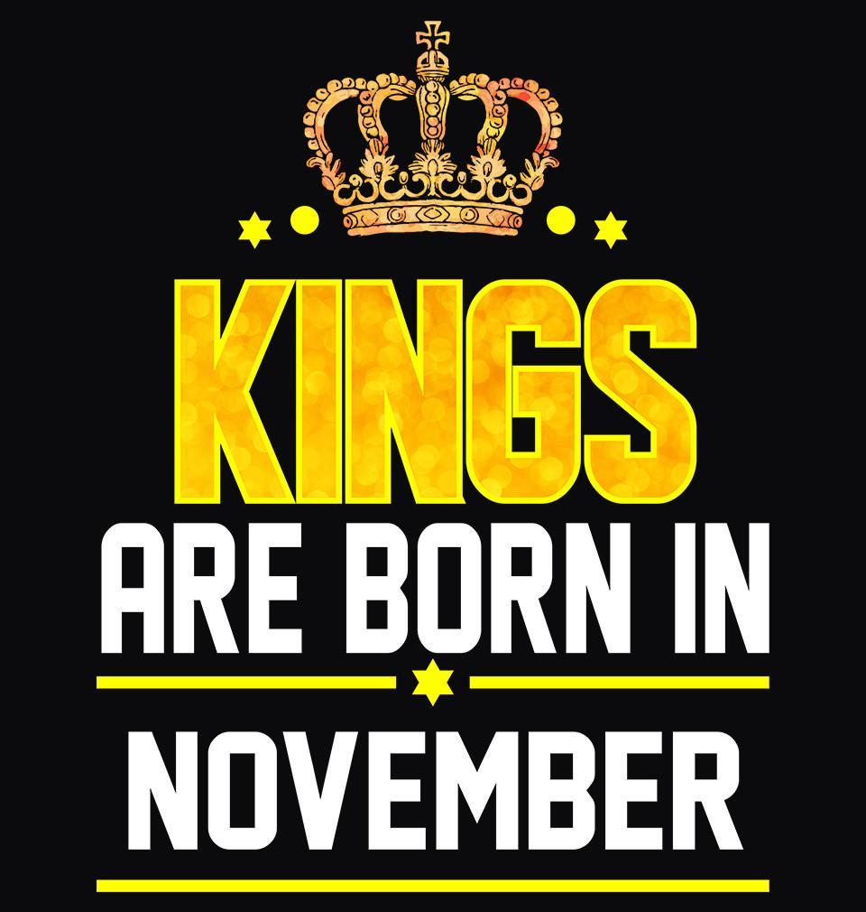 FunkyTradition Black Kings Are Born In November Half Sleeves T-Shirt