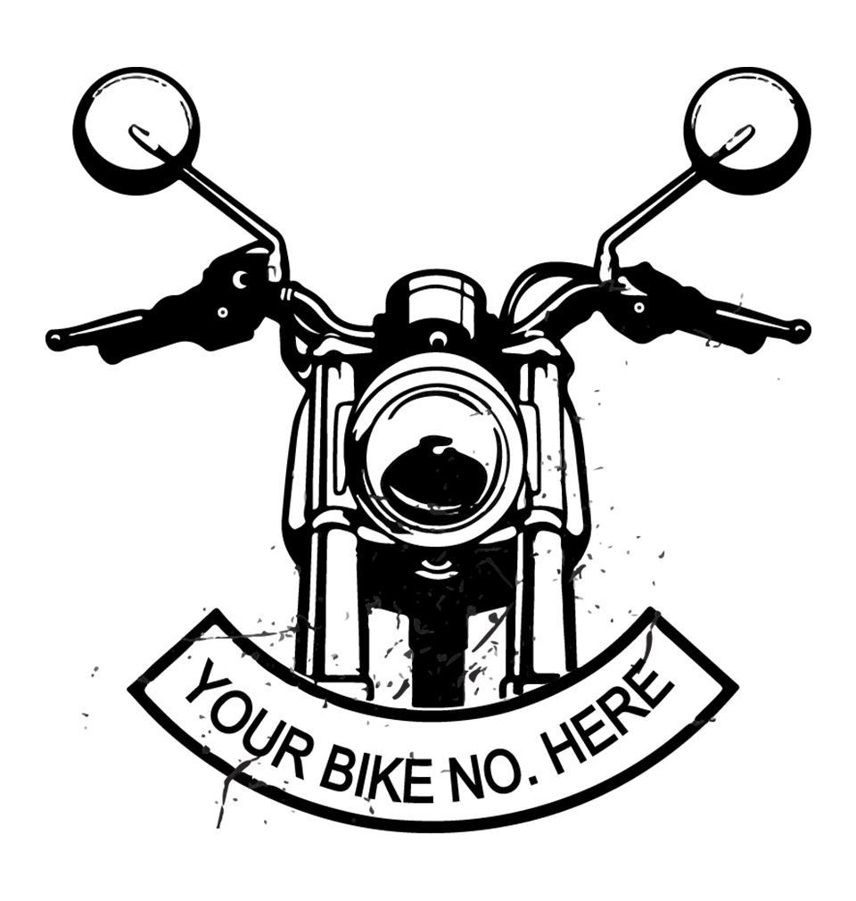 FunkyTradition White Round Neck Customise Print Your  Bike Number Here  Half Sleeves T-Shirt
