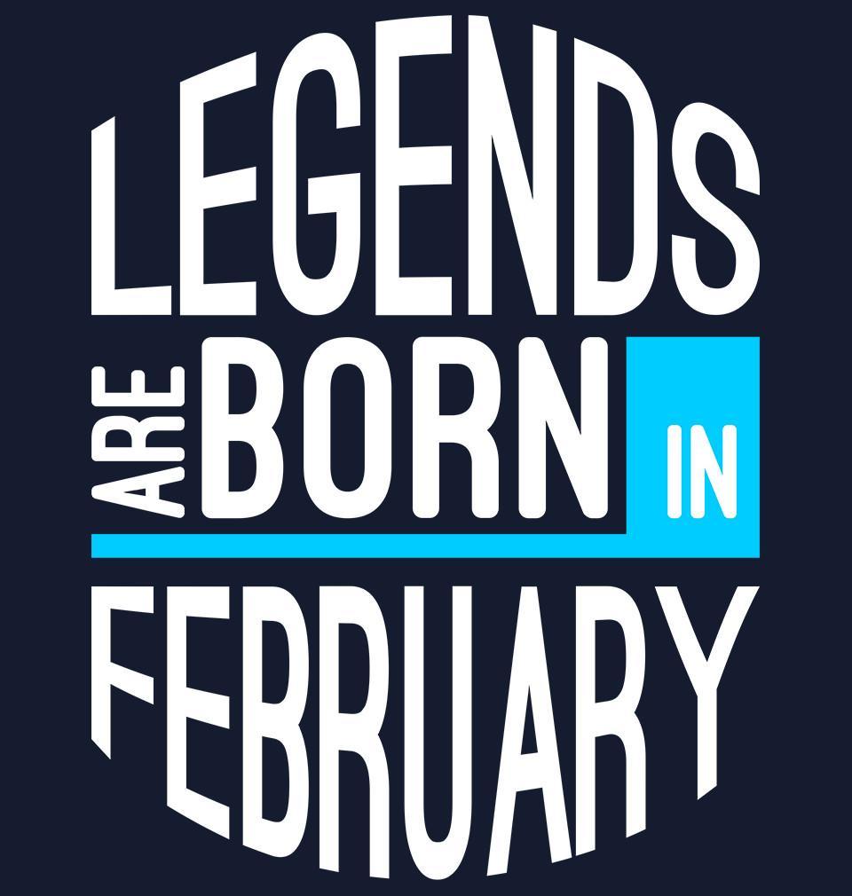 FunkyTradition Legends Are Born In February Navy Blue Hoodies
