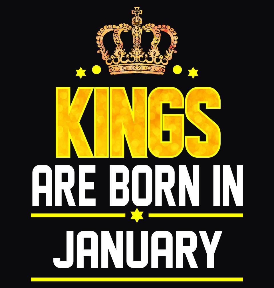 FunkyTradition Black Kings Are Born In January Half Sleeves T-Shirt
