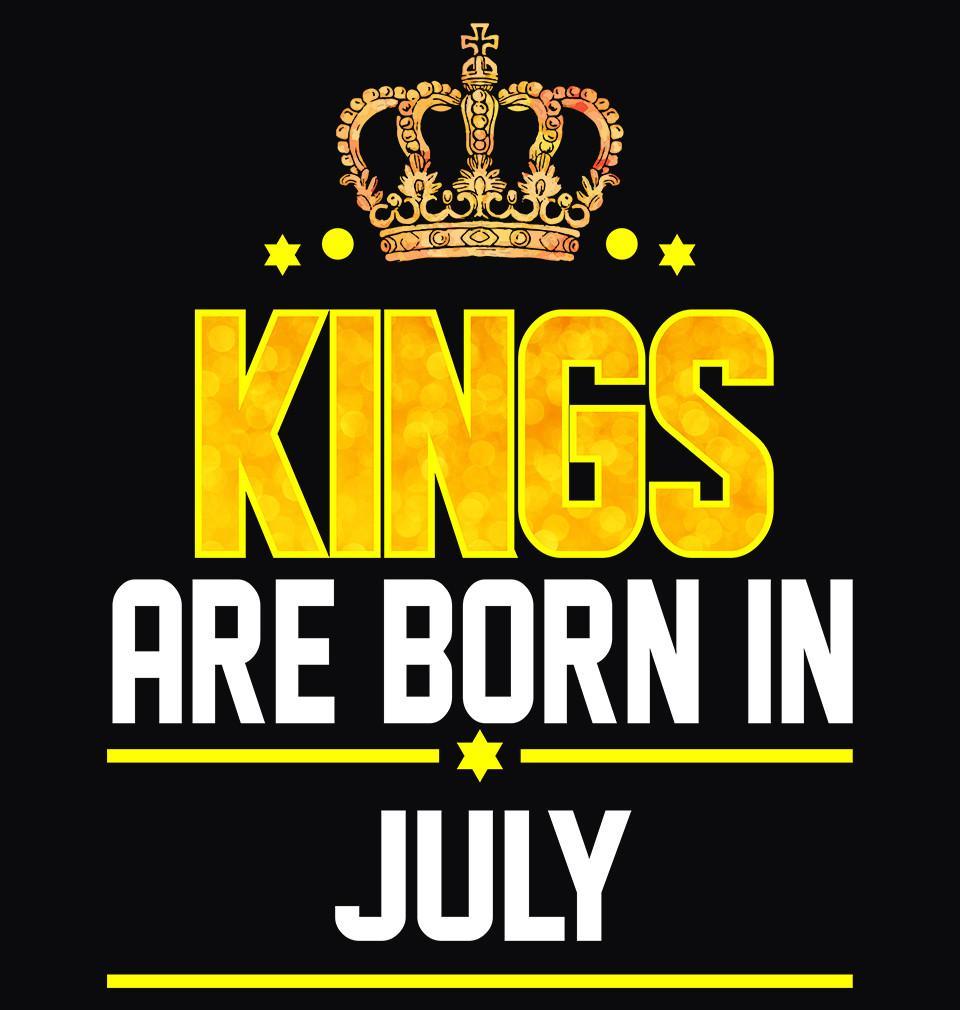 FunkyTradition Black Kings Are Born In July Half Sleeves T-Shirt