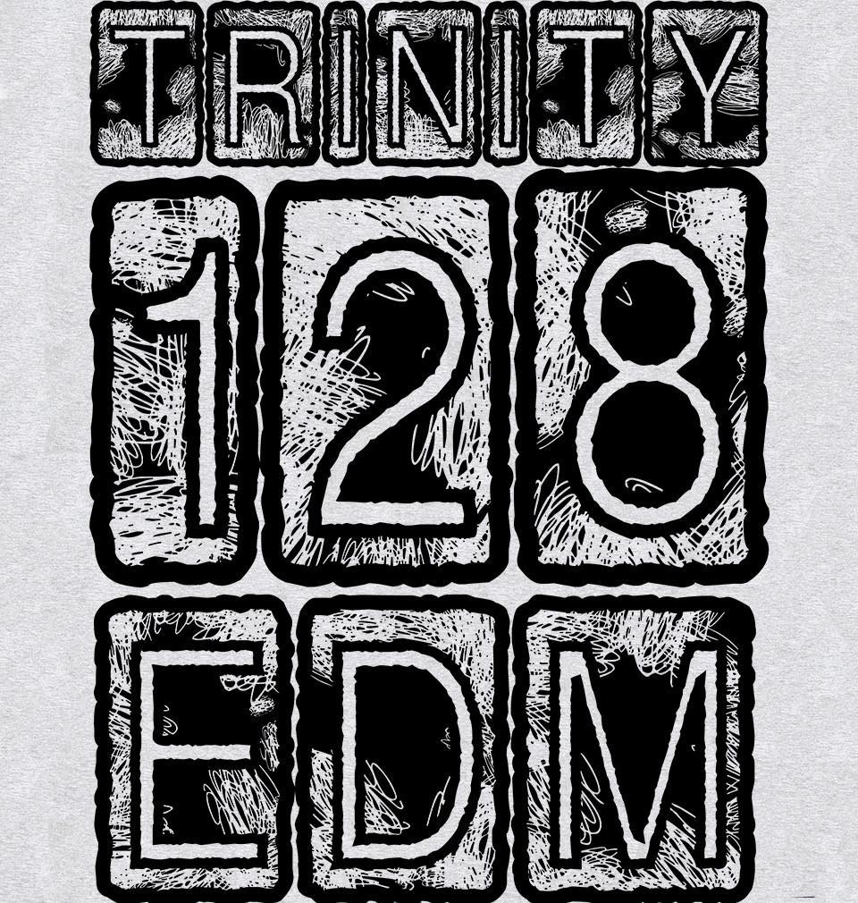 FunkyTradition Grey Round Neck Trinity 128 Edm Men Half Sleeves T-Shirt