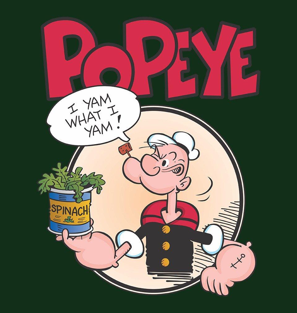 Popeye I Yam What i Yam Hoodie Full sleeves-Funky Hoodies