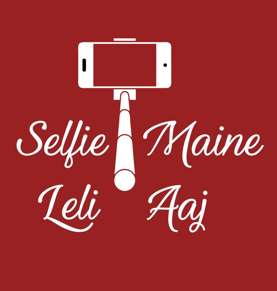FunkyTradition Red Round Neck Selfie Maine Leli Aaj Men Half Sleeves T-Shirt
