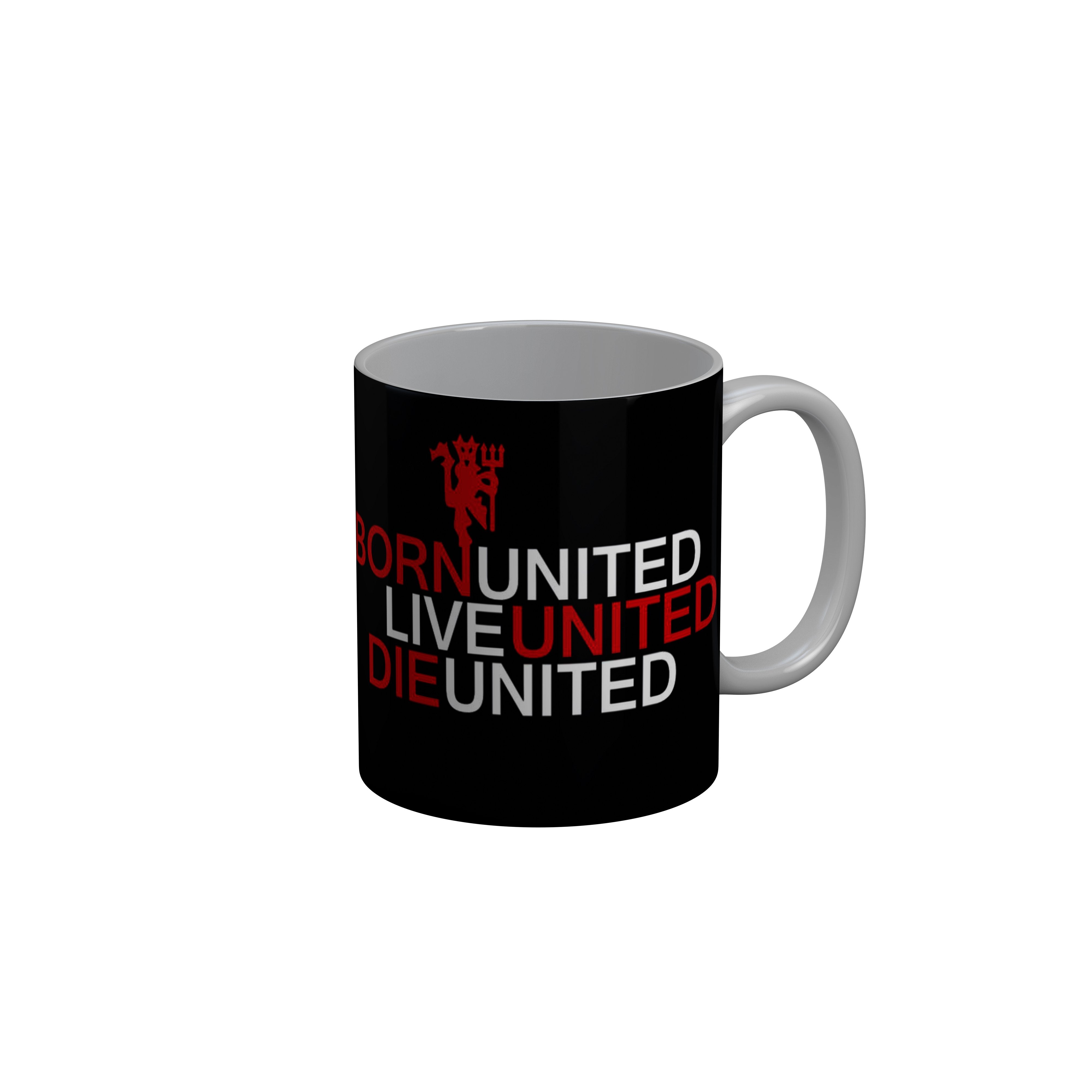 FashionRazor Born United Live United Die United Black Quotes Ceramic Coffee Mug, 350 ml