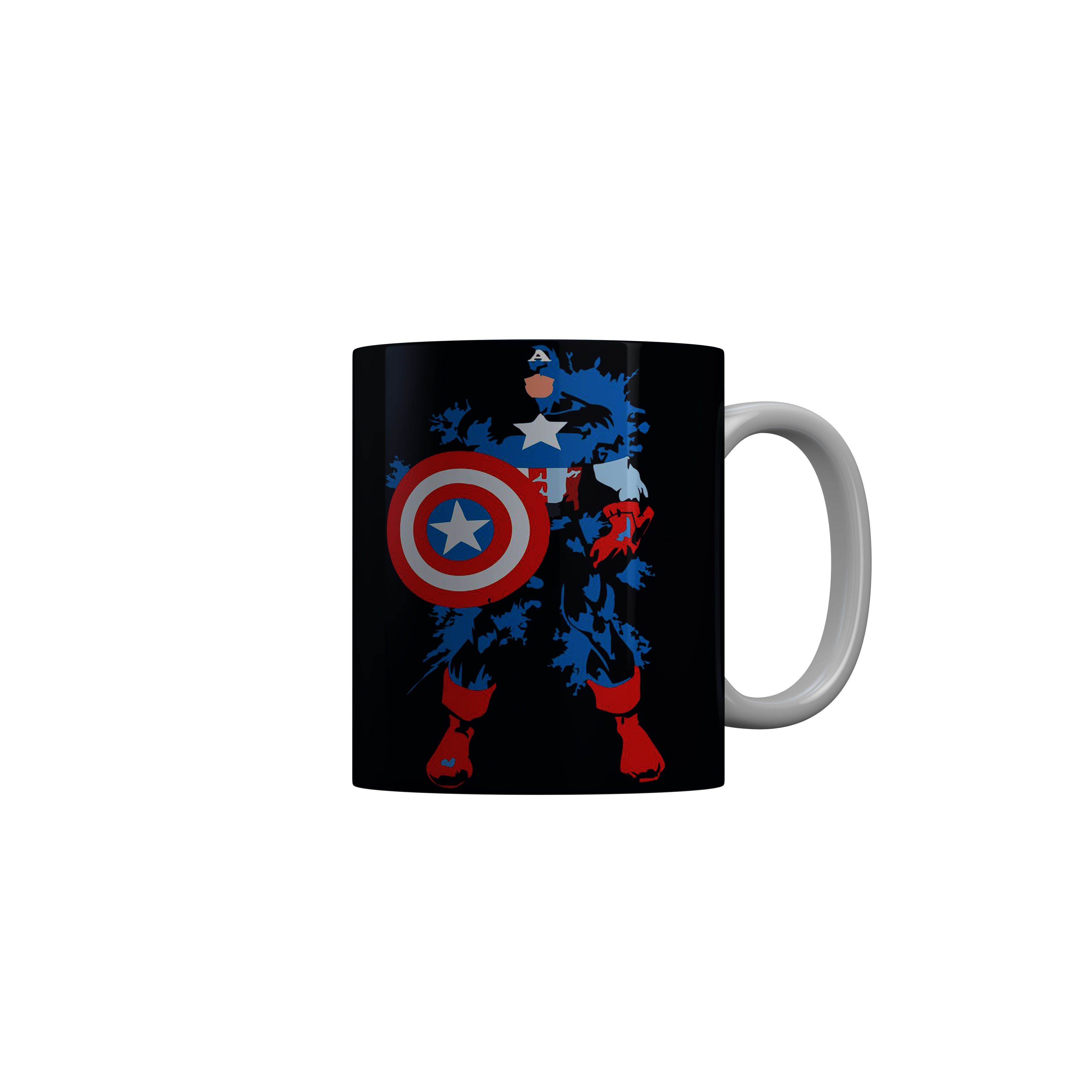 FashionRazor Captain America Black Ceramic Coffee Mug, 350 ml