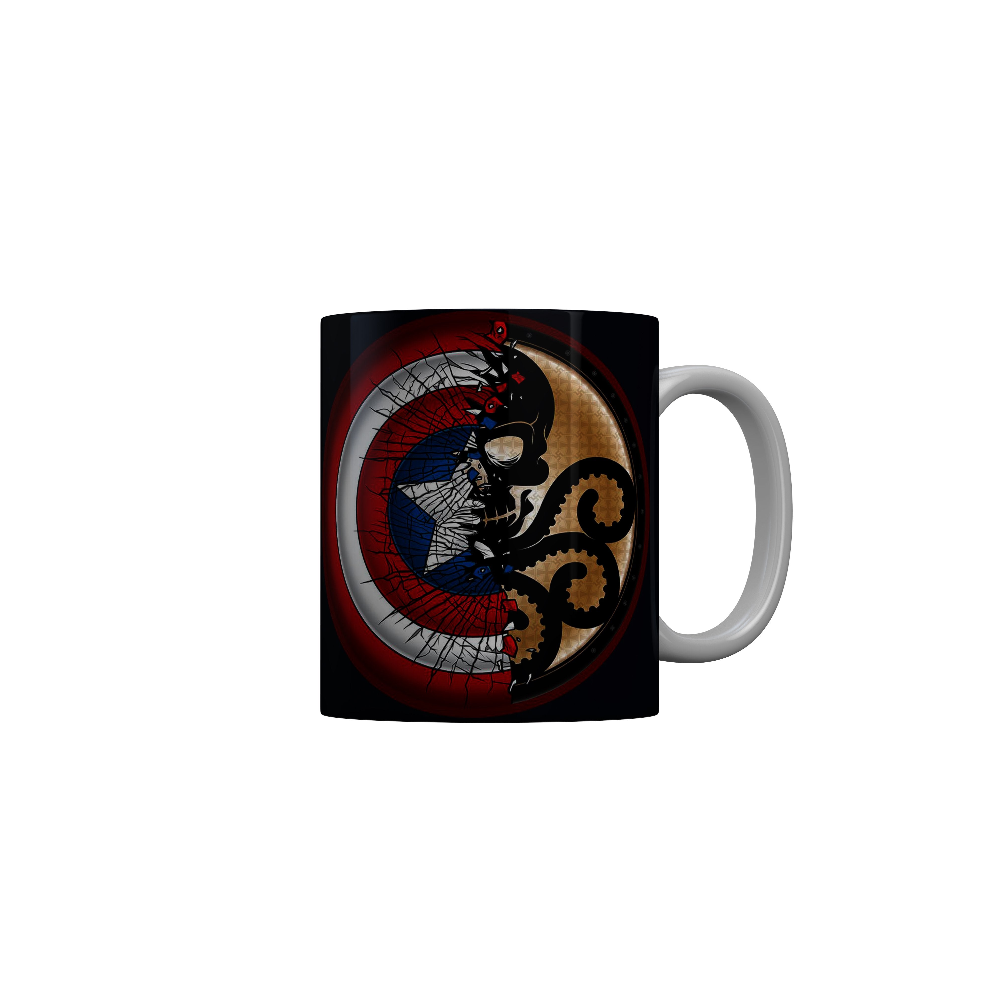 FashionRazor Captain America Black Ceramic Coffee Mug, 350 ml