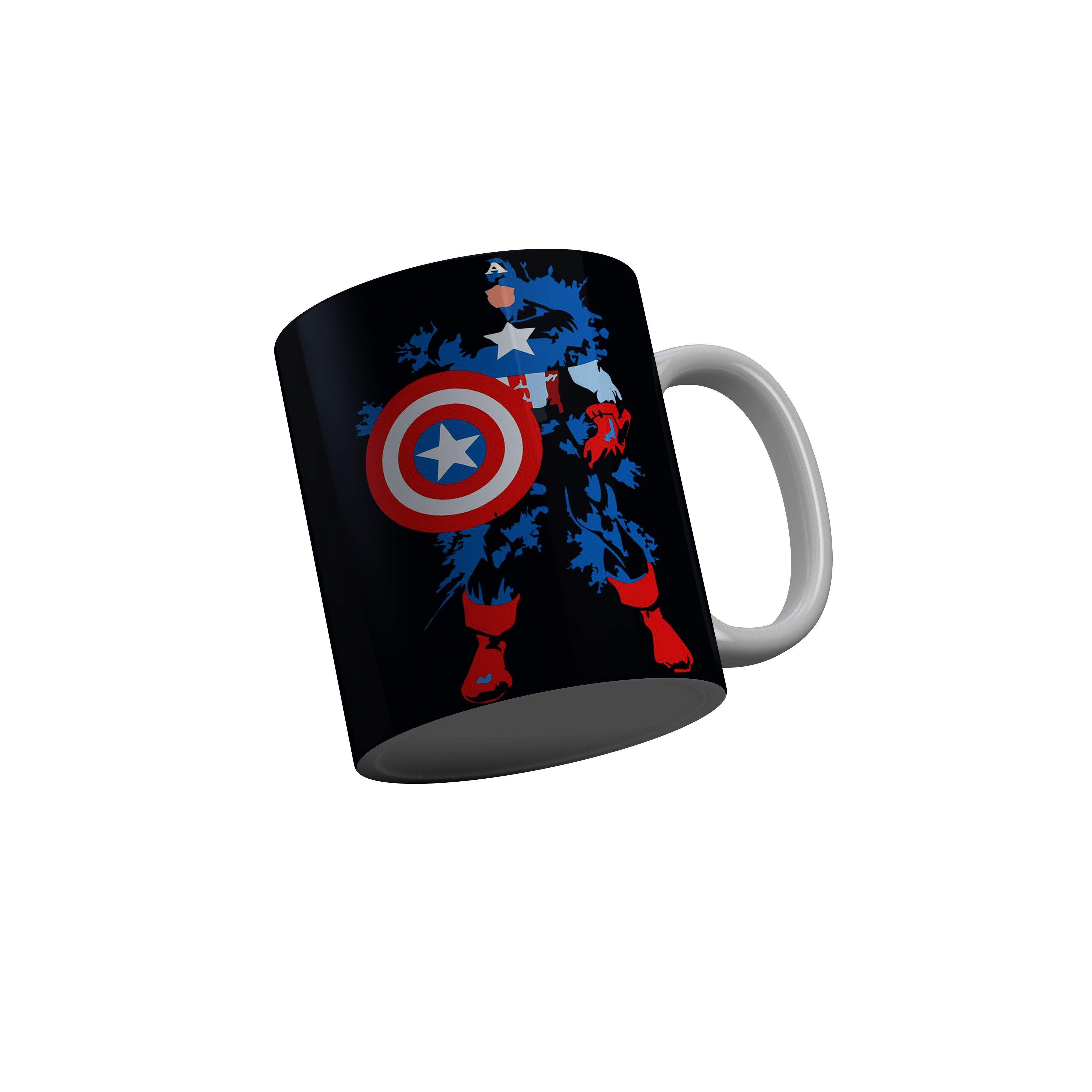 FashionRazor Captain America Black Ceramic Coffee Mug, 350 ml