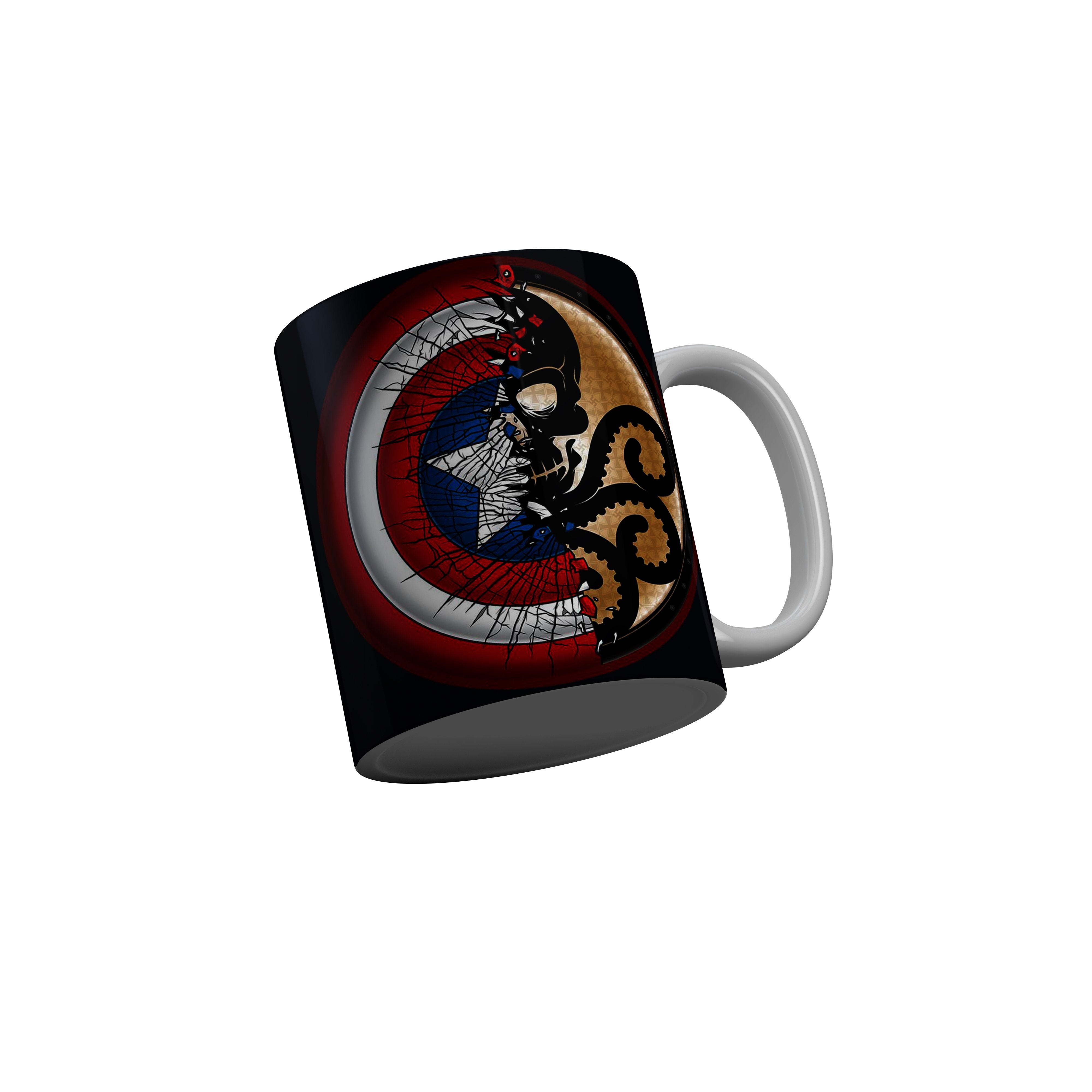 FashionRazor Captain America Black Ceramic Coffee Mug, 350 ml