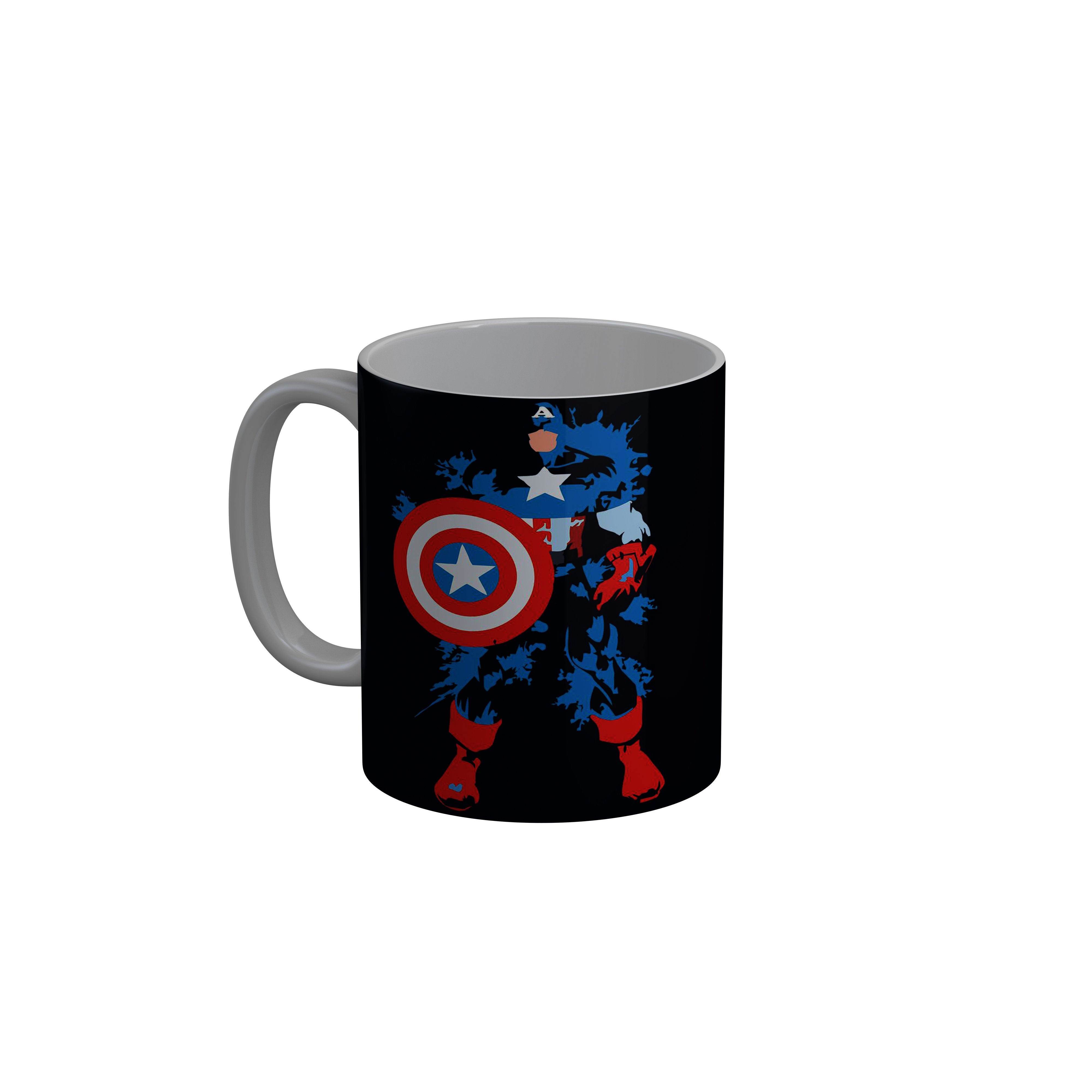 FashionRazor Captain America Black Ceramic Coffee Mug, 350 ml